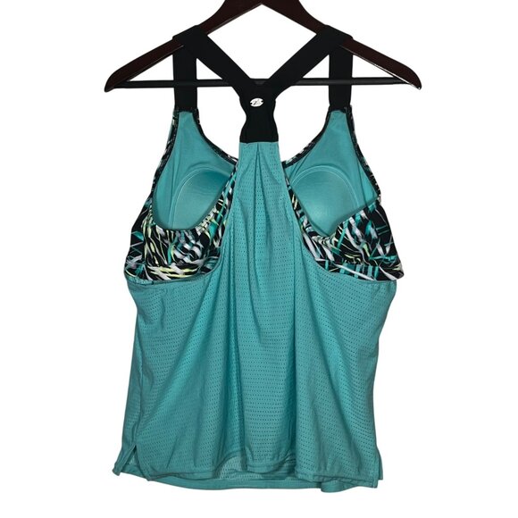 ZeroXposur Women's UPF 50+ Swim Tankini  Wide Strap and Built-In Shelf Bra  NWOT - Picture 2 of 15